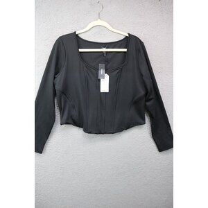 Express Body Contour Long Sleeve Corset Blouse-Size XL-New with Tags-Goth